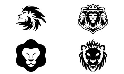 Vector illustration of logo design for the four lion mascot logo.
