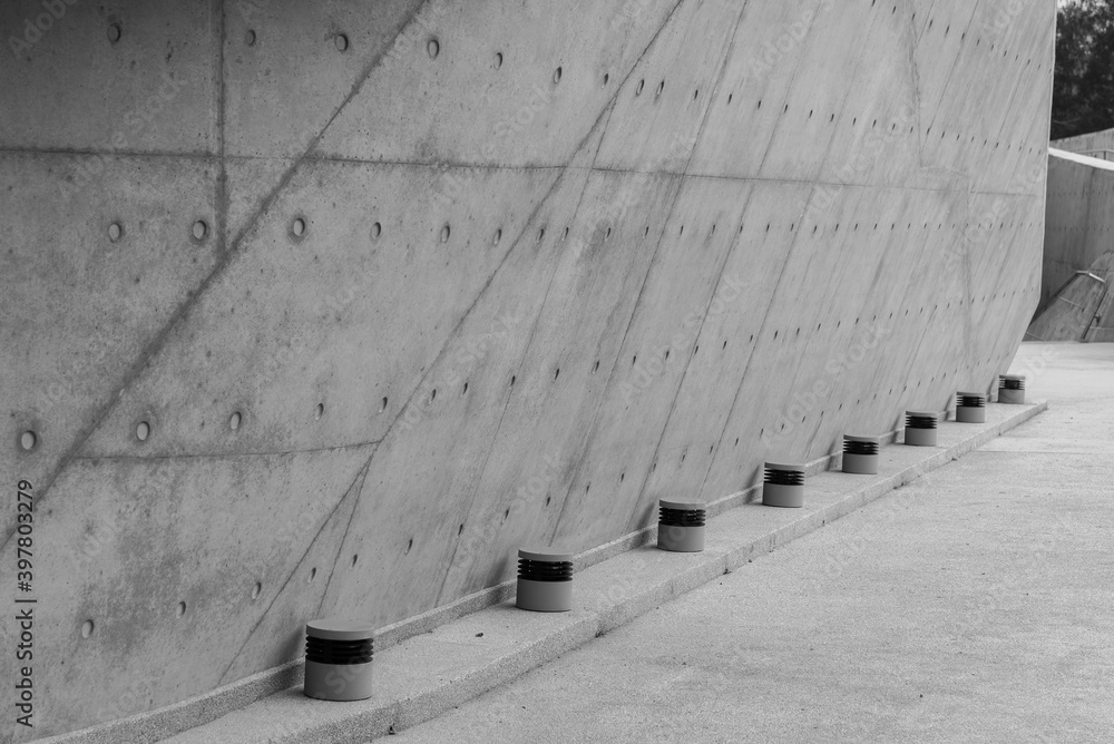 Poster exterior of modern architecture. building abstract background