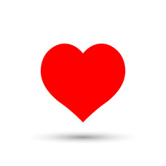 Heart icon, flat graphic design template, love sign, Valentines Day symbol, vector illustration