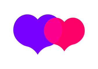 Heart icon, flat graphic design template, love sign, Valentines Day symbol, vector illustration