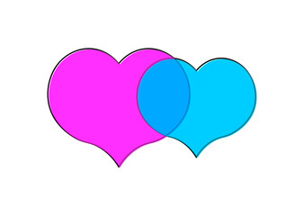 Heart icon, flat graphic design template, love sign, Valentines Day symbol, vector illustration