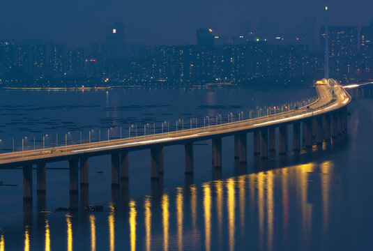 Bridge connected Hong Kong and Shenzhen city in China