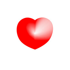 Heart icon, flat graphic design template, love sign, Valentines Day symbol, vector illustration