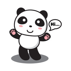 cute panda character kawaii style expressions