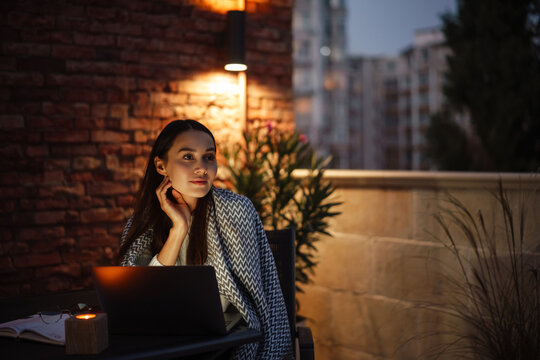 Attractive Young Asian Woman Covered In Blanket