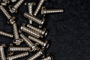 Lots of machine screw, self tapping screw (black background)