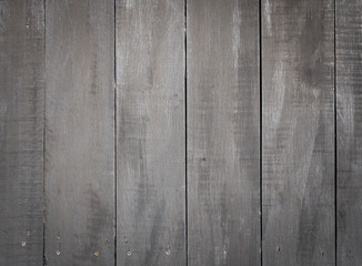 Aged black wood plank texture pattern and background in dark tone.