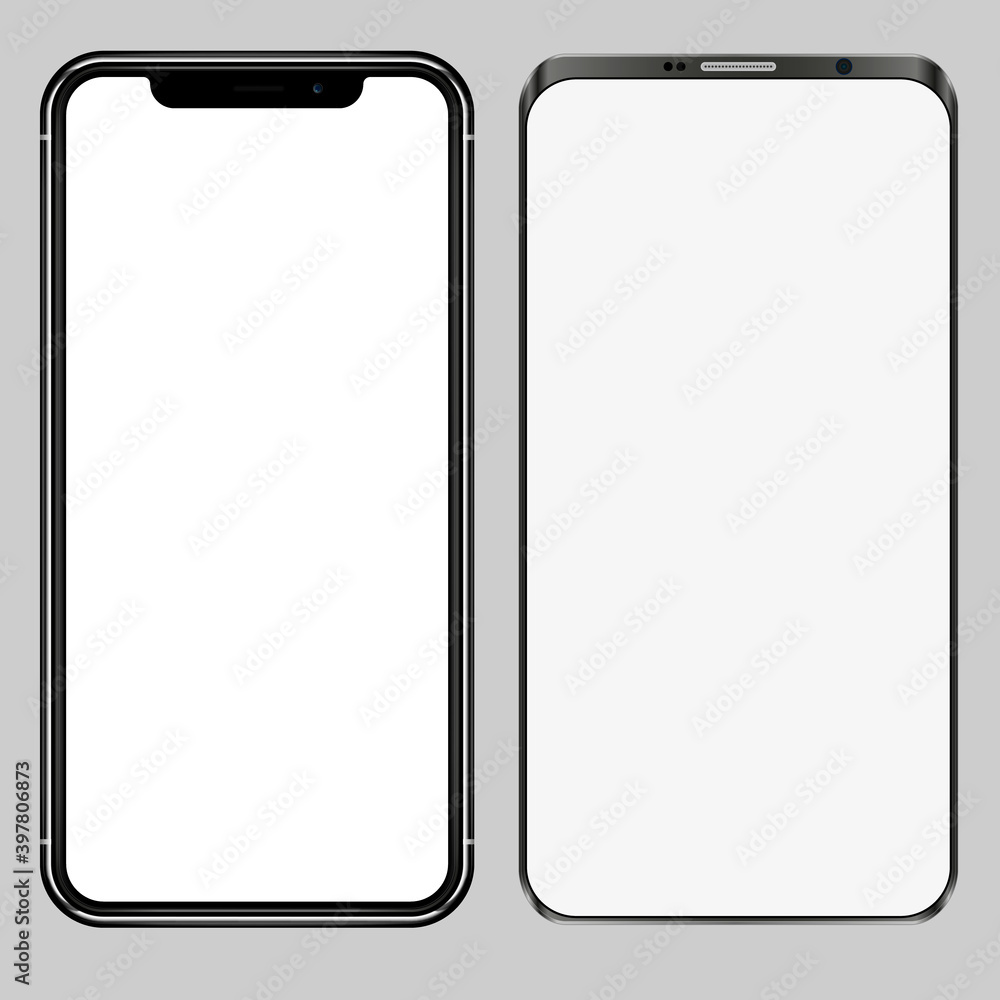 Poster smartphone blank screen, phone mockup. template for infographics or presentation ui design interface