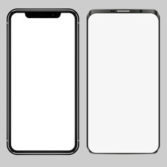 Smartphone blank screen, phone mockup. Template for infographics or presentation UI design interface.