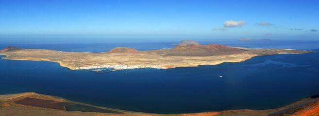 Mirador del Rio, Aussichtspunkt Kanareninsel Lanzarote, Spanien, Europa, Panorama