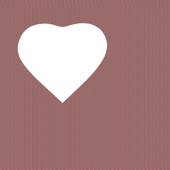 White heart over pink wavy background. Tile or greeting card for Saint Valentine's Day. Flat minimalism.