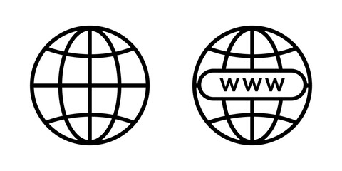 Earth web icon.  WWW Vector  illustration 