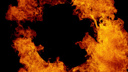 Fire ring isolated on black background