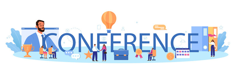 Conference typographic header. Business planning and development