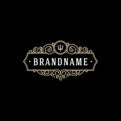 Luxury Logo template calligraphic elegant ornament lines