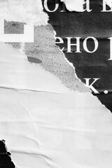Old blank ripped torn posters textures backgrounds grunge creased crumpled paper vintage collage placards empty space for text backdrop surface