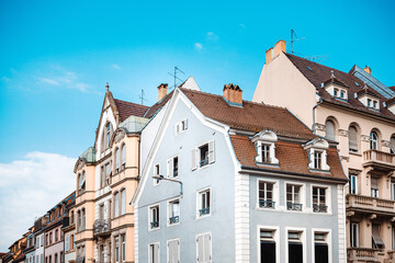 Fototapeta na wymiar Antique building view in Old Town Strasbourg, France