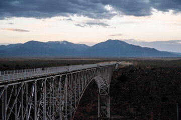 bridge over gorge in the desert of new mexico