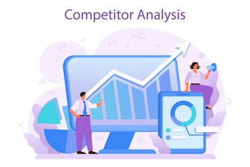 Competitor analysis concept. Market research and business