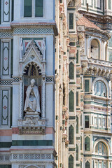 Ornate wall at Cattedrale di Santa Maria del Fiore in Florence