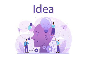 Idea concept. Creative innovation and brainstorm. Solution generation