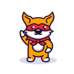 Cute super dog pose logo mascot