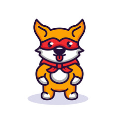 Cute super dog pose logo mascot