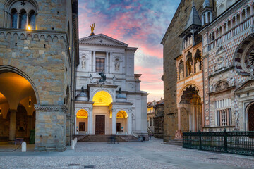 Beautiful architecture of the Basilica of Santa Maria Maggiore in Bergamo, Italy