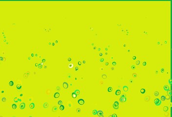 Light Green, Yellow vector pattern with spheres.