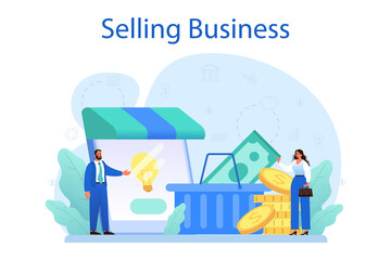 Obraz na płótnie Canvas Selling business. B2B or business to business deal. Selling