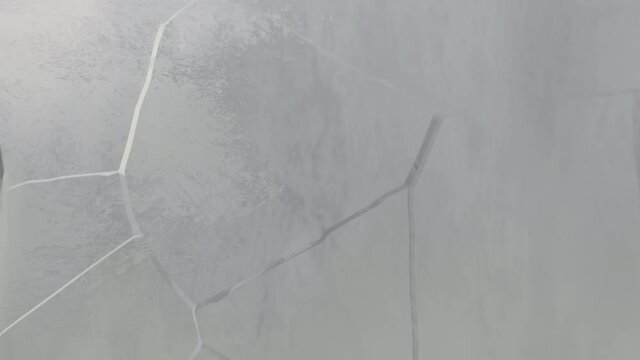 Ice cracking in a colour winter animation scene