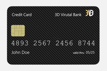 Realistic 3D Render of Credit Card