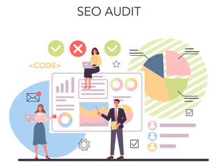 Website audit concept. Web page analysis of website's visibility