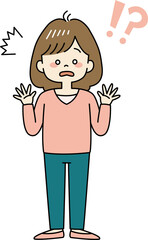 驚く女性（全身）