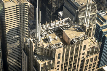 Looking down on Chicago towers
