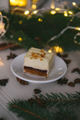 Handmade homemade sweets on a Christmas background. Cooking.