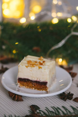Handmade homemade sweets on a Christmas background. Cooking.
