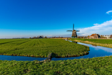 greenfield around the windmill in Volendam