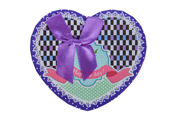 purple heart gift,heart-shaped gift for a loved one on a white background
