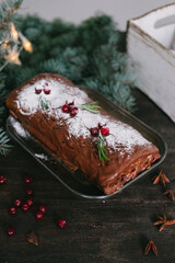 Handmade homemade sweets on a Christmas background. Cooking.