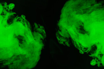 Green steam on a black background.