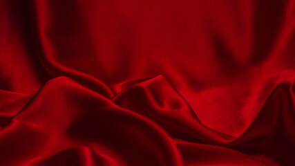 Red silk or satin luxury fabric texture can use as abstract background.