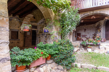 Fototapeta na wymiar Old houses in Oneta, Bergamo, Italy. Most beautiful villages in Italy.