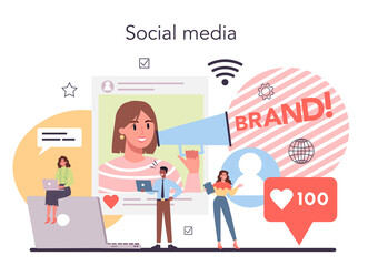 Social media concept. Internet communication and global connection