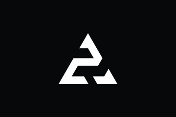AZ logo letter design on luxury background. ZA logo monogram initials letter concept. AZ icon logo design. ZA elegant and Professional letter icon design on black background.