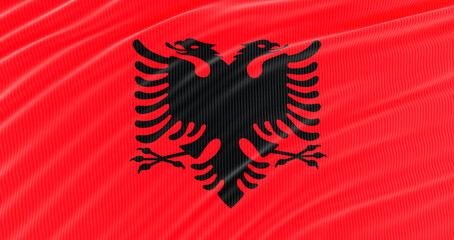 3D render of albania flag for Memorial Day, albania Waving Flag, Independence Day.