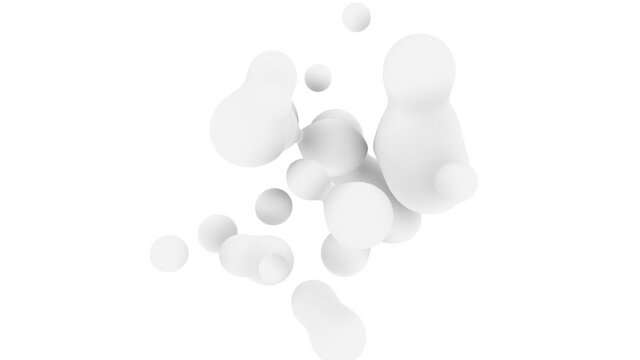 Motion design. Abstract white figure on a white background. Seamless loop.