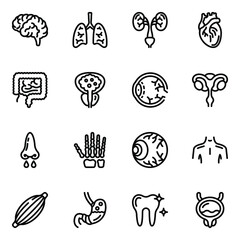 
Human Organs Solid Icons Pack

