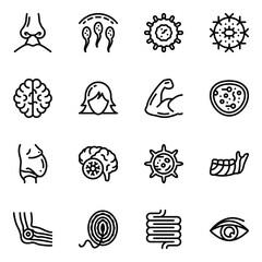 
Pack of Organs Solid Icons 
