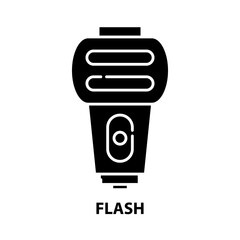 flash icon, black vector sign with editable strokes, concept illustration